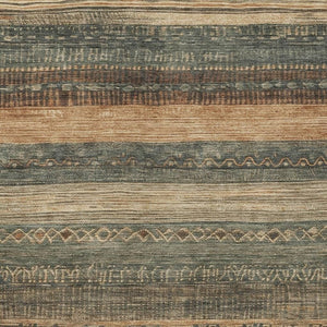HomeRoots 5' Bold Fern Green and Rust Aztec Area Rug - Durable, Washable, Perfect for Indoor and Outdoor Spaces 9' X 12' 622604