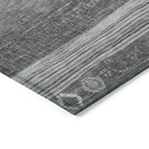 HomeRoots 5' Gray and Silver Aztec Area Rug - Durable, Washable Design for Indoor and Outdoor Spaces 8' Round 622608