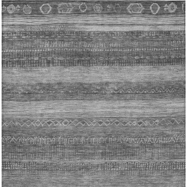 HomeRoots 5' Gray and Silver Aztec Area Rug - Durable, Washable Design for Indoor and Outdoor Spaces 8' X 10' 622609