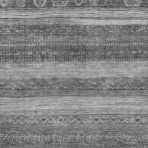 HomeRoots 5' Gray and Silver Aztec Area Rug - Durable, Washable Design for Indoor and Outdoor Spaces 8' X 10' 622609