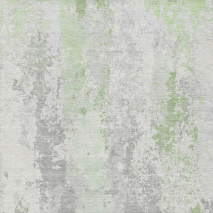 HomeRoots 5' Artichoke Green & Ivory Abstract Indoor Outdoor Area Rug - Durable, Washable, Modern Design 5' X 8' 622613
