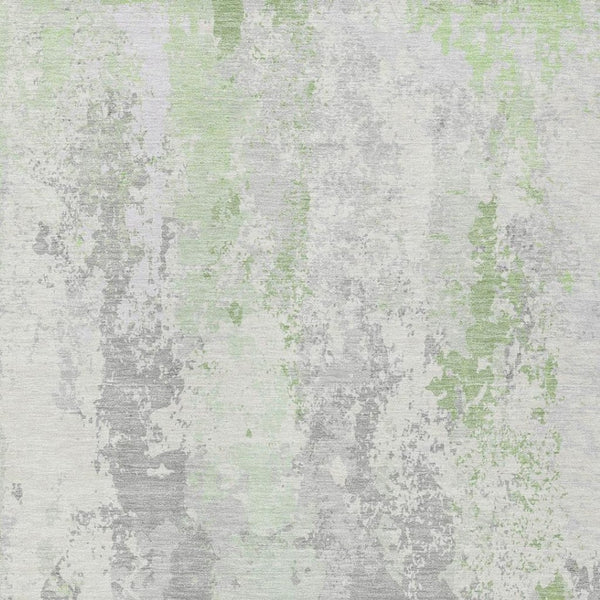 HomeRoots 5' Artichoke Green & Ivory Abstract Indoor Outdoor Area Rug - Durable, Washable, Modern Design 5' X 8' 622613