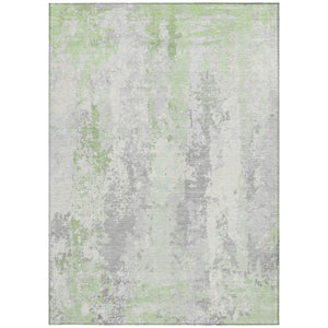 HomeRoots 5' Artichoke Green & Ivory Abstract Indoor Outdoor Area Rug - Durable, Washable, Modern Design 8' X 10' 622615