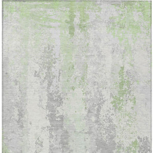HomeRoots 5' Artichoke Green & Ivory Abstract Indoor Outdoor Area Rug - Durable, Washable, Modern Design 10' X 14' 622617