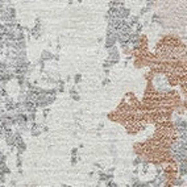 HomeRoots 5' Coral and Ivory Abstract Area Rug - Washable, Durable, Modern Design for Indoor and Outdoor Use 8' X 10' 622621