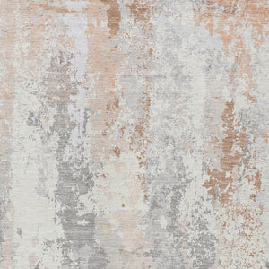 HomeRoots 5' Coral and Ivory Abstract Area Rug - Washable, Durable, Modern Design for Indoor and Outdoor Use 8' X 10' 622621