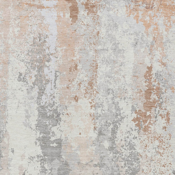 HomeRoots 5' Coral and Ivory Abstract Area Rug - Washable, Durable, Modern Design for Indoor and Outdoor Use 8' X 10' 622621