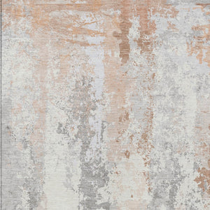 HomeRoots 5' Coral and Ivory Abstract Area Rug - Washable, Durable, Modern Design for Indoor and Outdoor Use 9' X 12' 622622