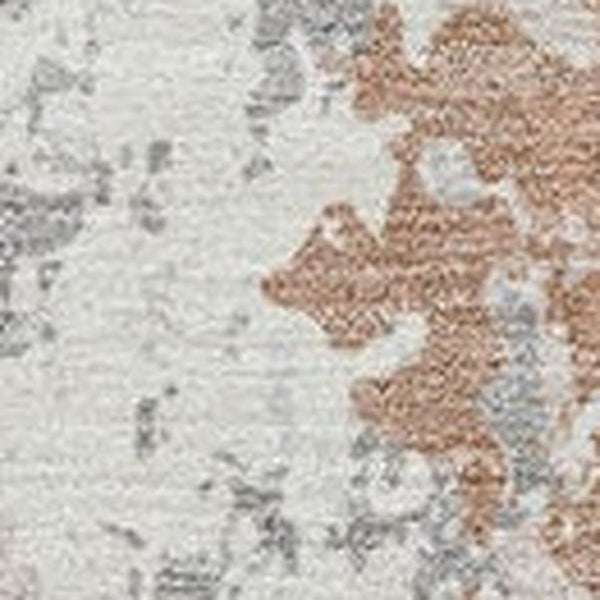 HomeRoots 5' Coral and Ivory Abstract Area Rug - Washable, Durable, Modern Design for Indoor and Outdoor Use 9' X 12' 622622
