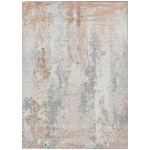 HomeRoots 5' Coral and Ivory Abstract Area Rug - Washable, Durable, Modern Design for Indoor and Outdoor Use 10' X 14' 622623