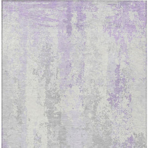 HomeRoots 5' Elegant Lavender and Ivory Abstract Area Rug for Indoor/Outdoor Use - Washable and Durable Design 5' X 8' 622625