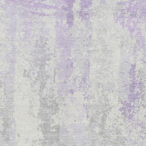 HomeRoots 5' Elegant Lavender and Ivory Abstract Area Rug for Indoor/Outdoor Use - Washable and Durable Design 5' X 8' 622625