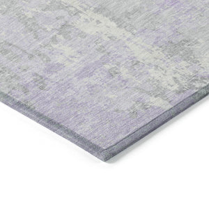 HomeRoots 5' Elegant Lavender and Ivory Abstract Area Rug for Indoor/Outdoor Use - Washable and Durable Design 10' X 14' 622629