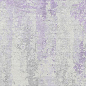 HomeRoots 5' Elegant Lavender and Ivory Abstract Area Rug for Indoor/Outdoor Use - Washable and Durable Design 10' X 14' 622629