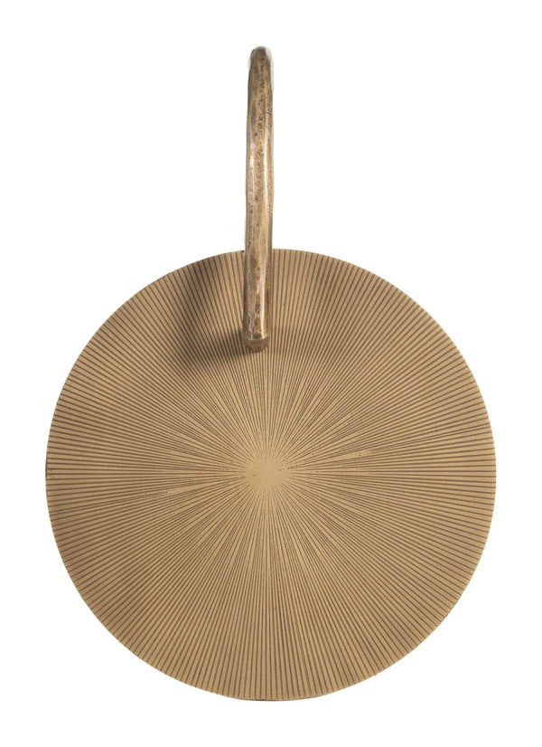 HomeRoots 24" Brass Iron Pedestal End Table - Modern Sculptural Design for Living Room, Entryway & Bedroom 622642