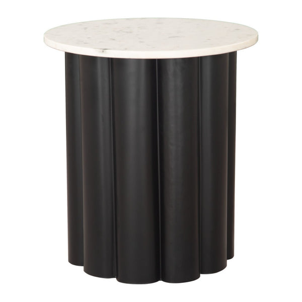 HomeRoots 21" White Pedestal End Table - Modern Farmhouse Charm, Versatile Design for Living Room or Bedroom 622644