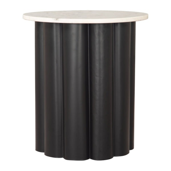 HomeRoots 21" White Pedestal End Table - Modern Farmhouse Charm, Versatile Design for Living Room or Bedroom 622644