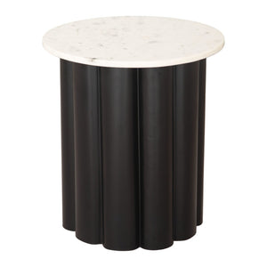 HomeRoots 21" White Pedestal End Table - Modern Farmhouse Charm, Versatile Design for Living Room or Bedroom 622644