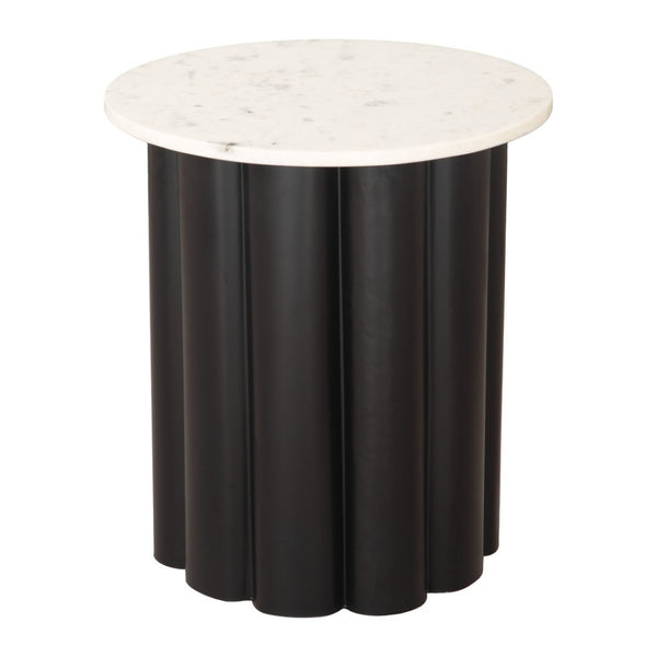 HomeRoots 21" White Pedestal End Table - Modern Farmhouse Charm, Versatile Design for Living Room or Bedroom 622644