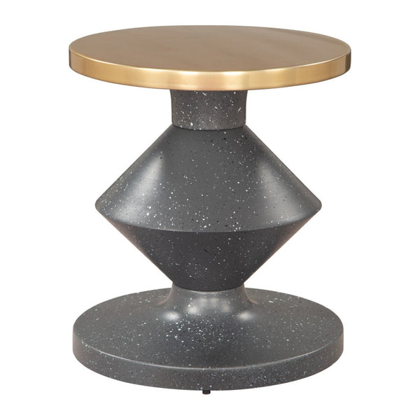 HomeRoots 21" Gold Iron Pedestal End Table - Chic Modern Accent for Living Rooms, Bedrooms & Small Spaces 622645