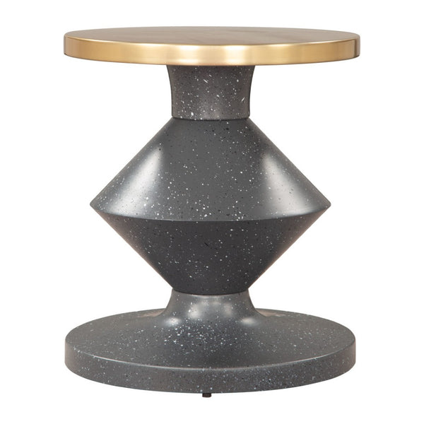 HomeRoots 21" Gold Iron Pedestal End Table - Chic Modern Accent for Living Rooms, Bedrooms & Small Spaces 622645