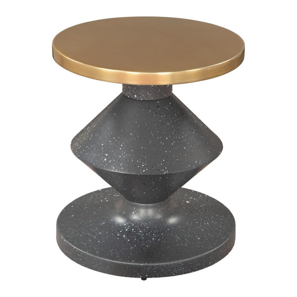 HomeRoots 21" Gold Iron Pedestal End Table - Chic Modern Accent for Living Rooms, Bedrooms & Small Spaces 622645