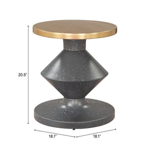 HomeRoots 21" Gold Iron Pedestal End Table - Chic Modern Accent for Living Rooms, Bedrooms & Small Spaces 622645