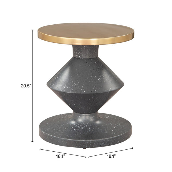 HomeRoots 21" Gold Iron Pedestal End Table - Chic Modern Accent for Living Rooms, Bedrooms & Small Spaces 622645