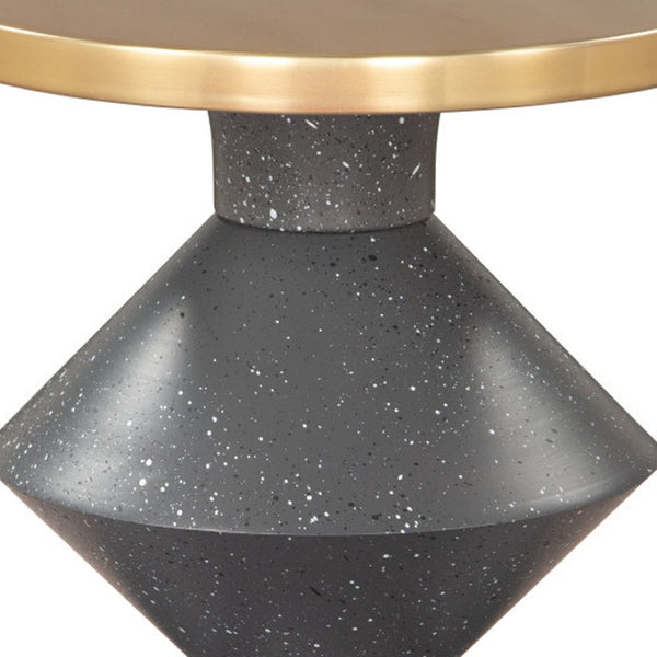 HomeRoots 21" Gold Iron Pedestal End Table - Chic Modern Accent for Living Rooms, Bedrooms & Small Spaces 622645