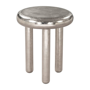 HomeRoots 22" Silver Aluminum Pedestal End Table - Modern Accent for Living Spaces, Lightweight & Versatile Design 622646