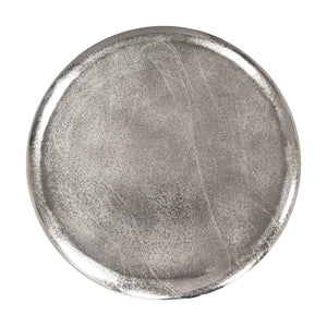 HomeRoots 22" Silver Aluminum Pedestal End Table - Modern Accent for Living Spaces, Lightweight & Versatile Design 622646