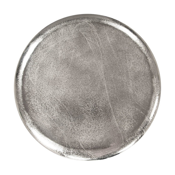 HomeRoots 22" Silver Aluminum Pedestal End Table - Modern Accent for Living Spaces, Lightweight & Versatile Design 622646
