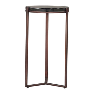 HomeRoots 22" Bronze Iron Pedestal End Table – Modern Design, Versatile Use for Living Room or Bedroom Decor 622649