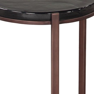 HomeRoots 22" Bronze Iron Pedestal End Table – Modern Design, Versatile Use for Living Room or Bedroom Decor 622649