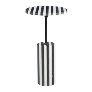 HomeRoots 22" Black Marble Pedestal End Table - Elegant Accent Piece for Modern Living Rooms & Versatile Use 622650