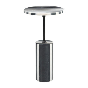 HomeRoots 22" Black Marble Pedestal End Table - Elegant Accent Piece for Modern Living Rooms & Versatile Use 622650