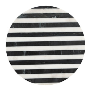 HomeRoots 22" Black Marble Pedestal End Table - Elegant Accent Piece for Modern Living Rooms & Versatile Use 622650