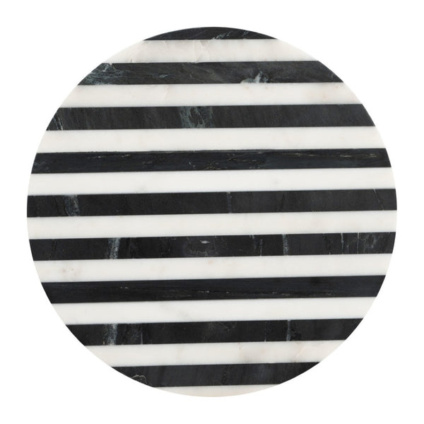 HomeRoots 22" Black Marble Pedestal End Table - Elegant Accent Piece for Modern Living Rooms & Versatile Use 622650