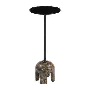HomeRoots 22" Brown Marble Pedestal End Table - Elegant Sculptural Design for Modern Living Spaces & Versatile Use 622652