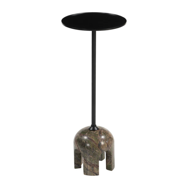 HomeRoots 22" Brown Marble Pedestal End Table - Elegant Sculptural Design for Modern Living Spaces & Versatile Use 622652