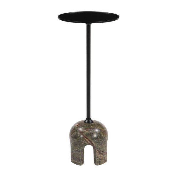HomeRoots 22" Brown Marble Pedestal End Table - Elegant Sculptural Design for Modern Living Spaces & Versatile Use 622652
