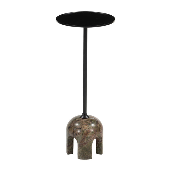 HomeRoots 22" Brown Marble Pedestal End Table - Elegant Sculptural Design for Modern Living Spaces & Versatile Use 622652