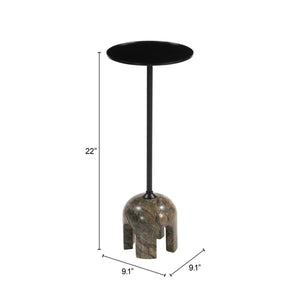 HomeRoots 22" Brown Marble Pedestal End Table - Elegant Sculptural Design for Modern Living Spaces & Versatile Use 622652