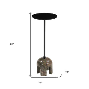 HomeRoots 22" Brown Marble Pedestal End Table - Elegant Sculptural Design for Modern Living Spaces & Versatile Use 622652