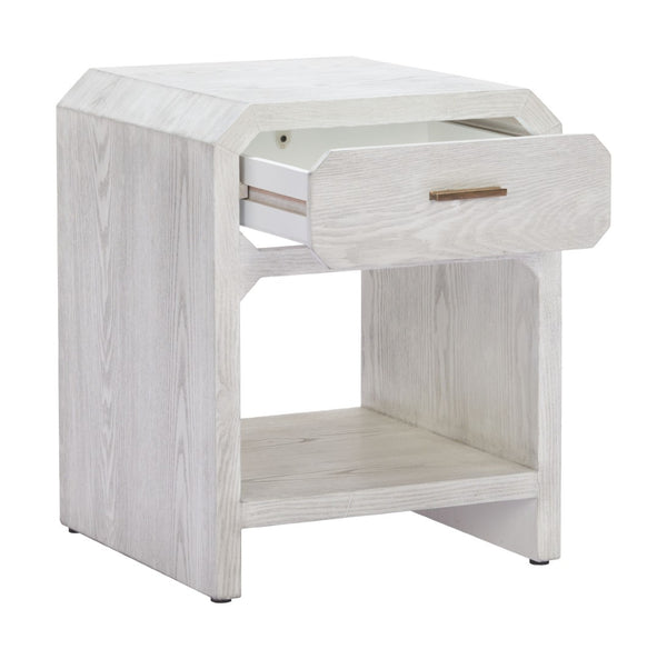 HomeRoots 20" White Wood Pedestal End Table with Drawer – Modern Design, Compact Storage, Versatile Use, Fully Assembled 622653