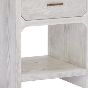 HomeRoots 20" White Wood Pedestal End Table with Drawer – Modern Design, Compact Storage, Versatile Use, Fully Assembled 622653