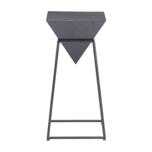 HomeRoots 25" Black Steel Pedestal End Table - Modern Industrial Design, Compact & Durable for Versatile Use 622655