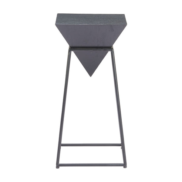 HomeRoots 25" Black Steel Pedestal End Table - Modern Industrial Design, Compact & Durable for Versatile Use 622655