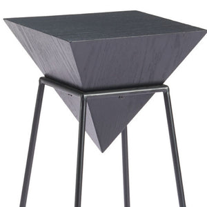 HomeRoots 25" Black Steel Pedestal End Table - Modern Industrial Design, Compact & Durable for Versatile Use 622655