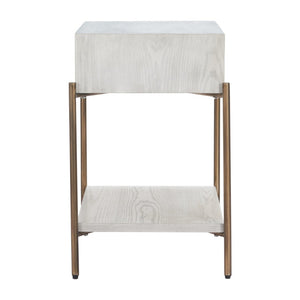 HomeRoots 26" Elegant White Wood Pedestal End Table with Drawer – Classic Charm for Living Room & Bedroom Storage 622656